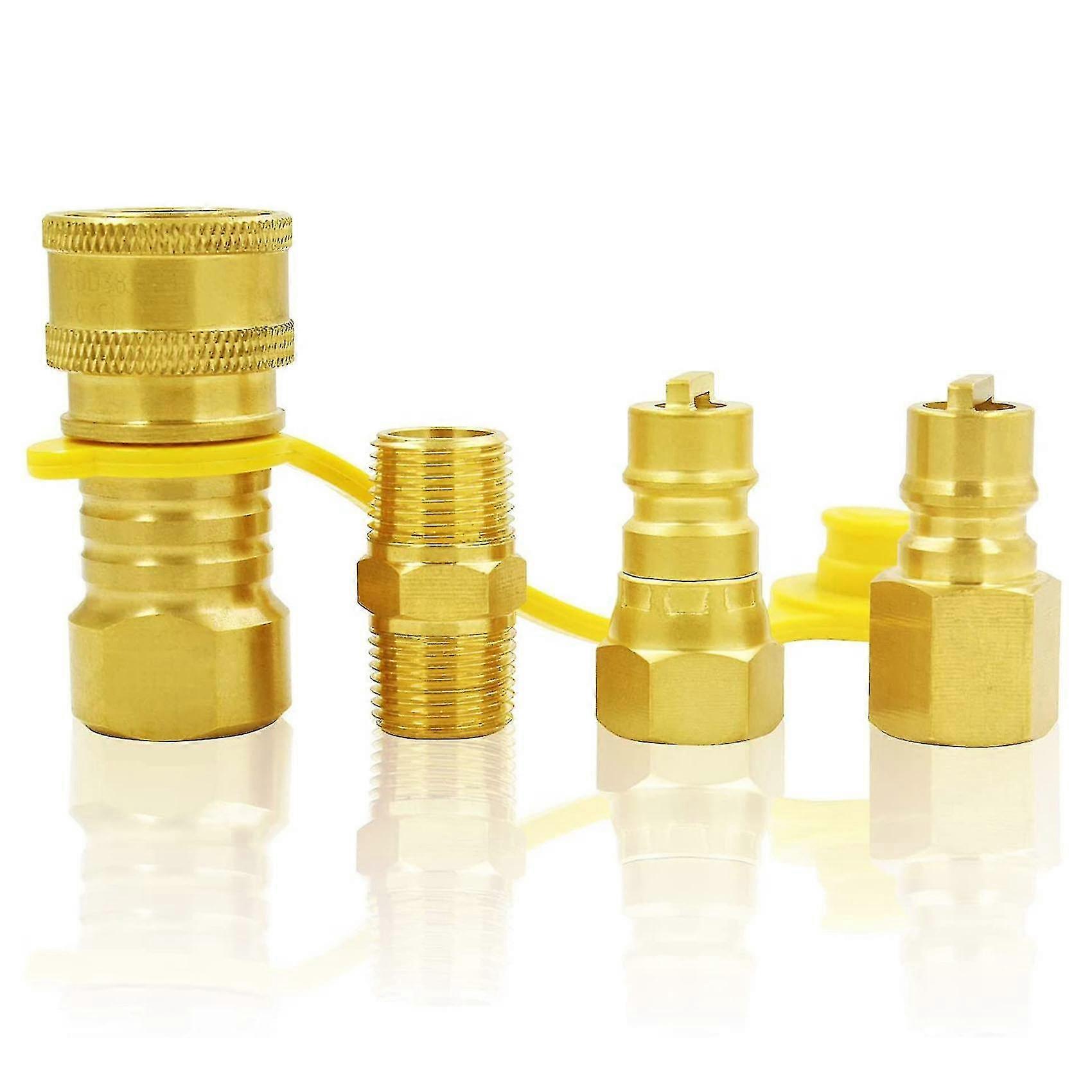 3/8Inch Natural/Lp Gas Brass Quick Connect Fitting Adapter Kit