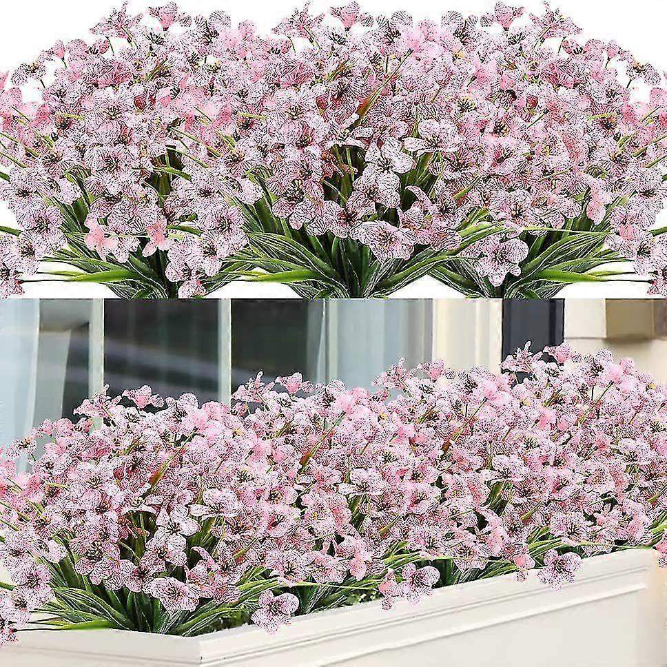 12pcs Uv Resistant Outdoor Artificial Plants And Flowers