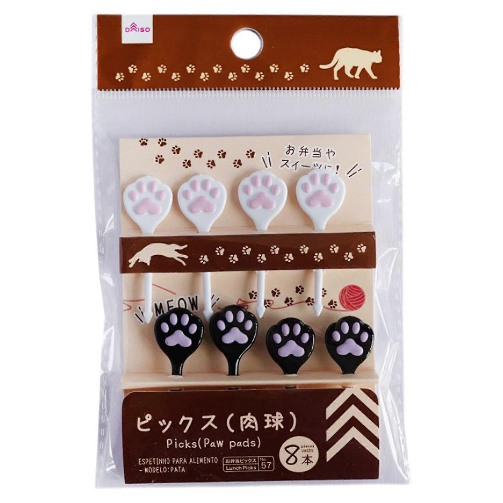 8pcs Small Luck for Cat Salad Tiny Fork Mini Cake Picks Fruit Toothpick Plastic