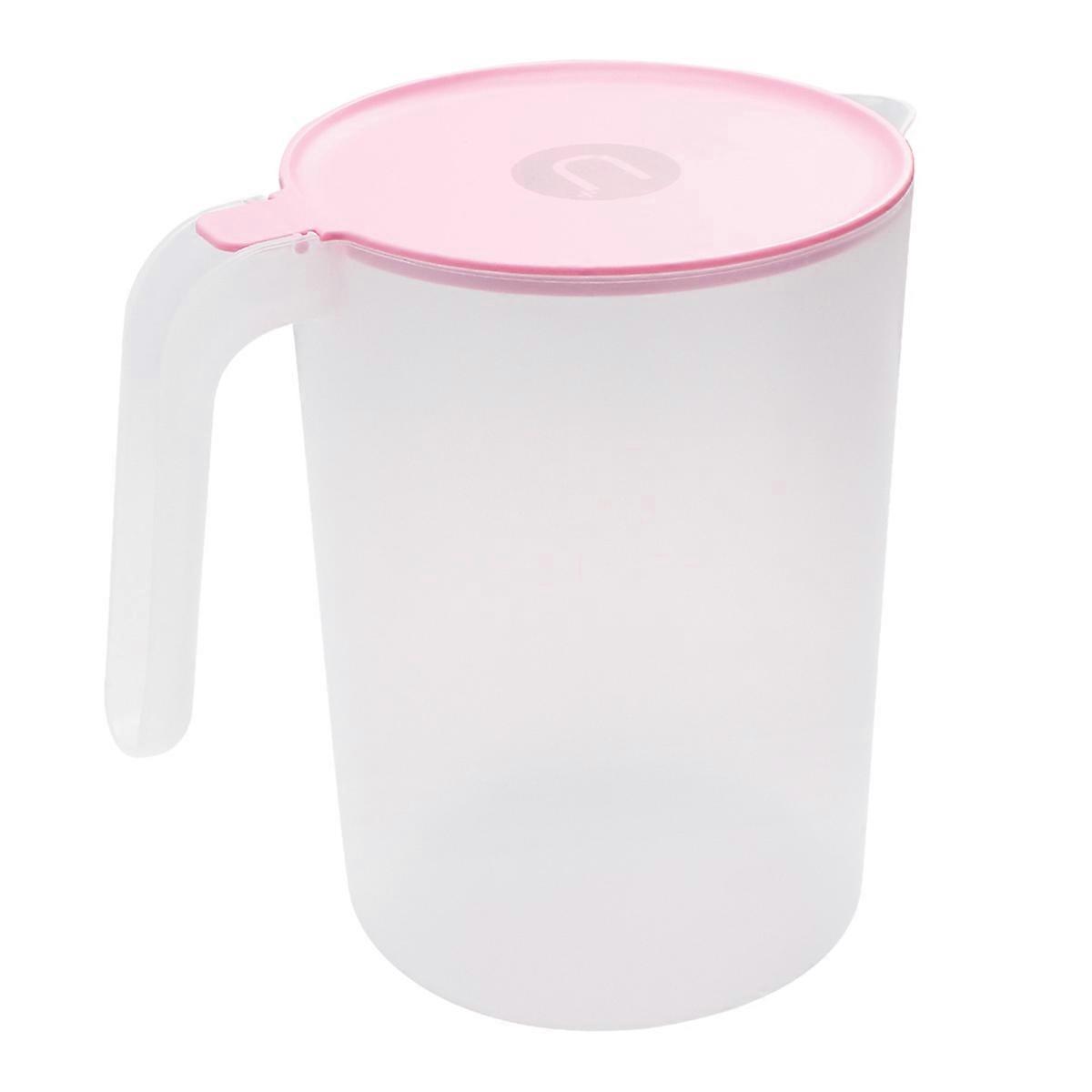 1Pc 2500ML Plastic Beverage Kettle Heat Resistant Cold Water Jug Juice Pitcher with Handle(Pink)