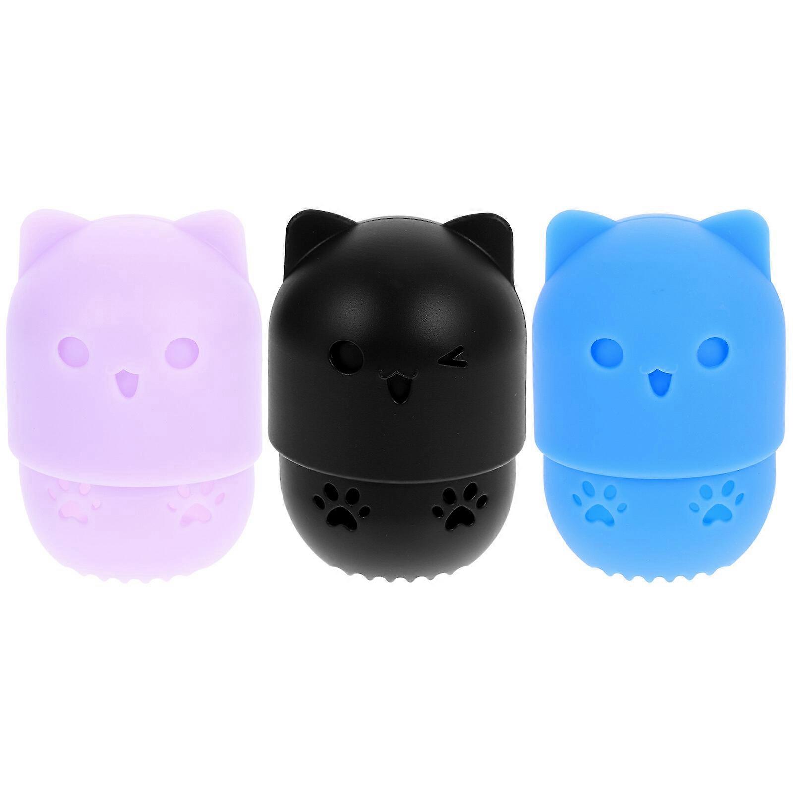 3 stuks siliconen make-up sponshouders poeder donsje opslagcontainer make-up eierdoos