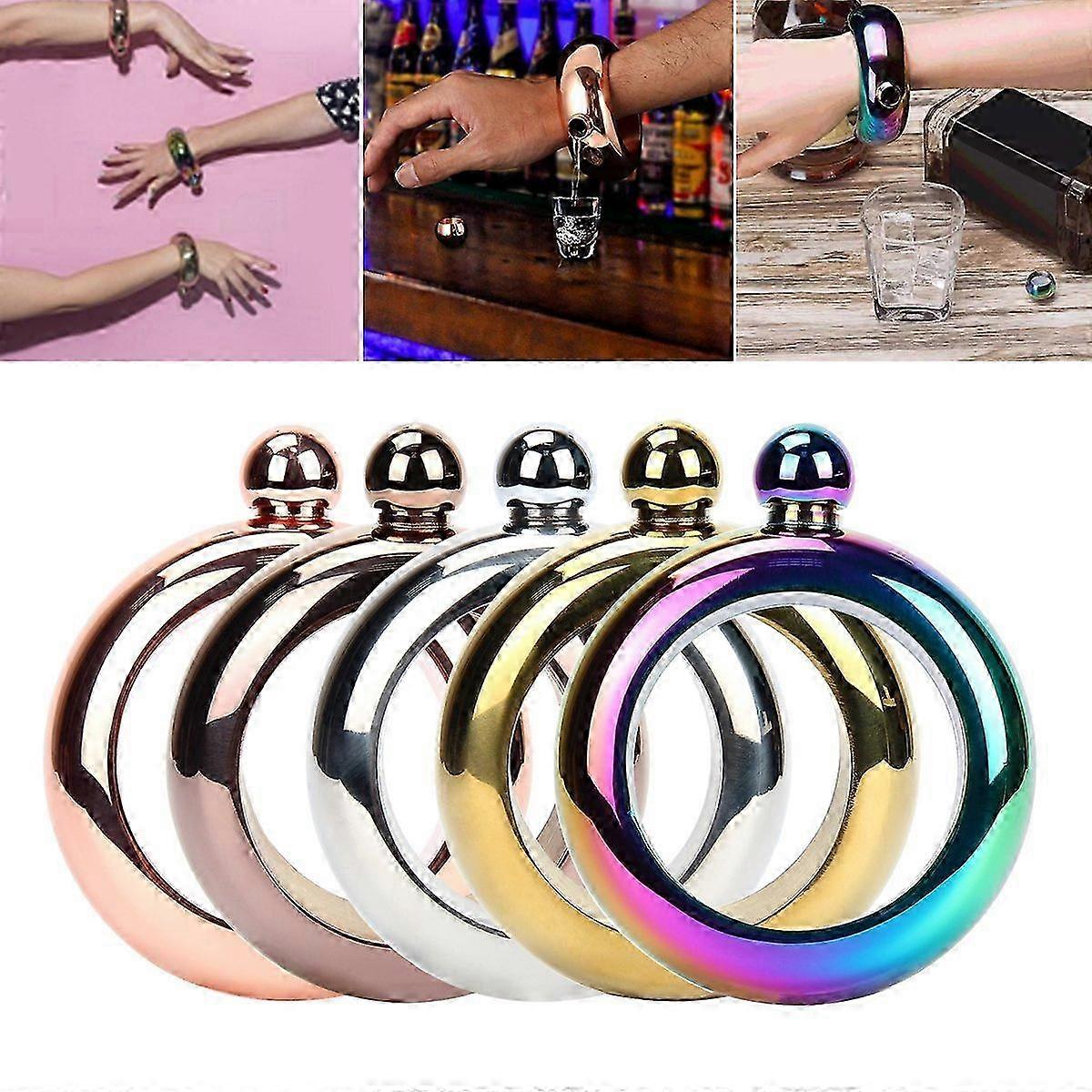 Náramok Flask Hip 304 nehrdzavejúca oceľ 3,5 oz s lievikom Liquids Wine Bangle