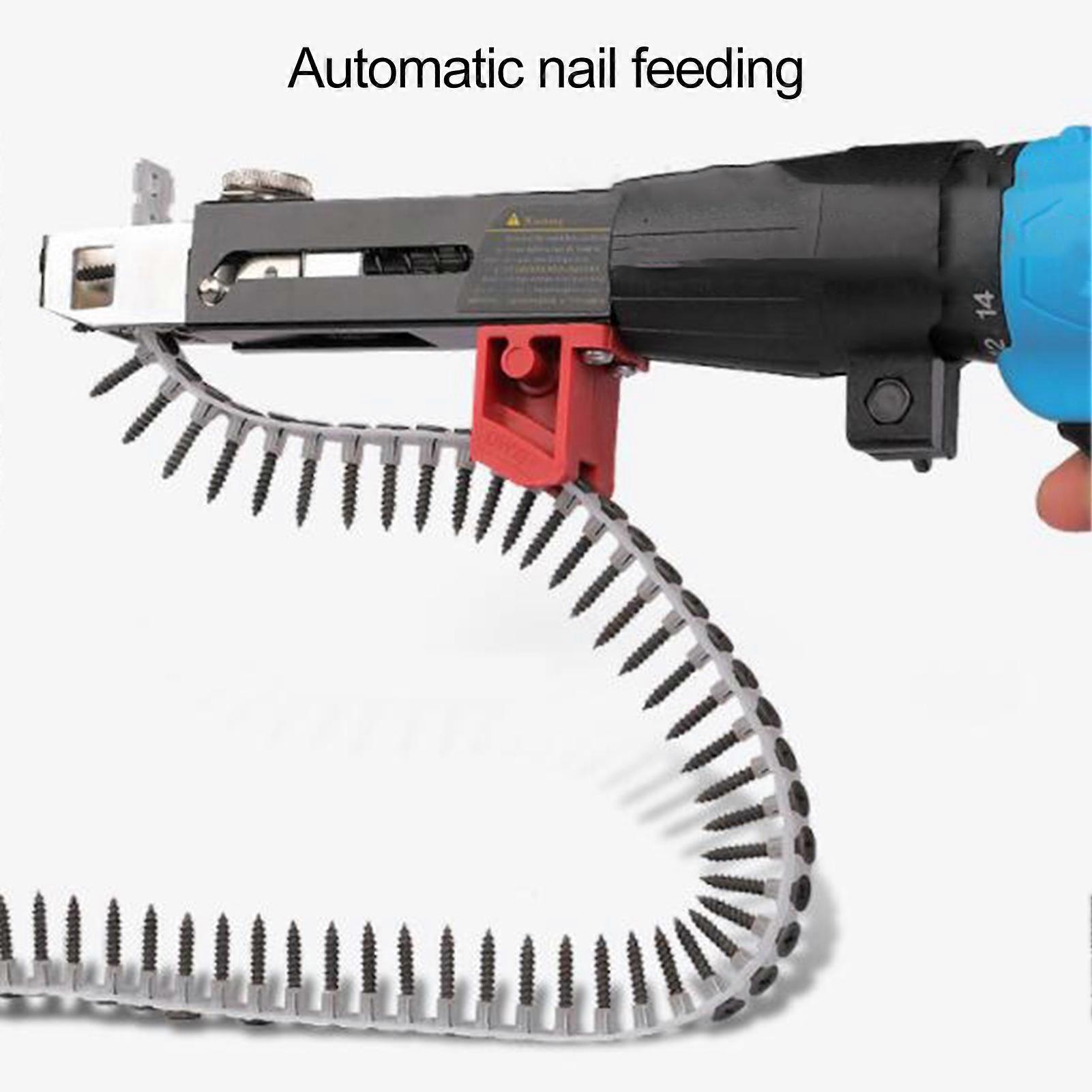 1 Set Automatic Nail Adapter Adjustable Automatic Screw Chain Nail Adapter Electric Drill Chain Set for Carpentry Mengxi