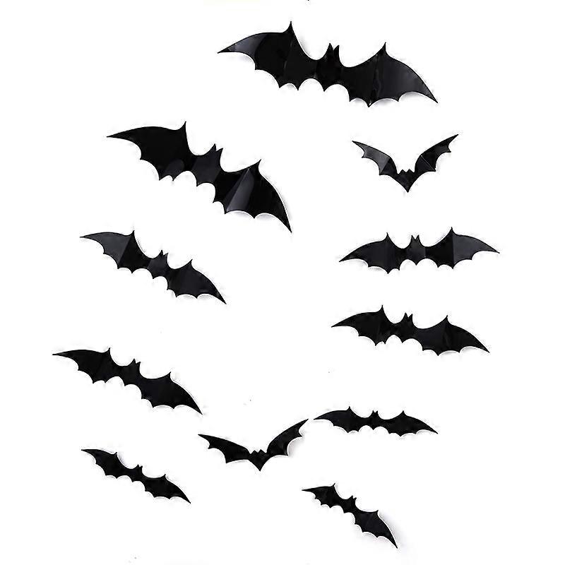 PVC wall with 3D black large size bat decoration paste