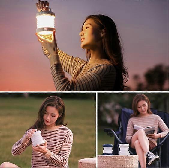 LED Camping Lantern Collapsible USB Chargeable Emergency Power Bank Portable LED Lights