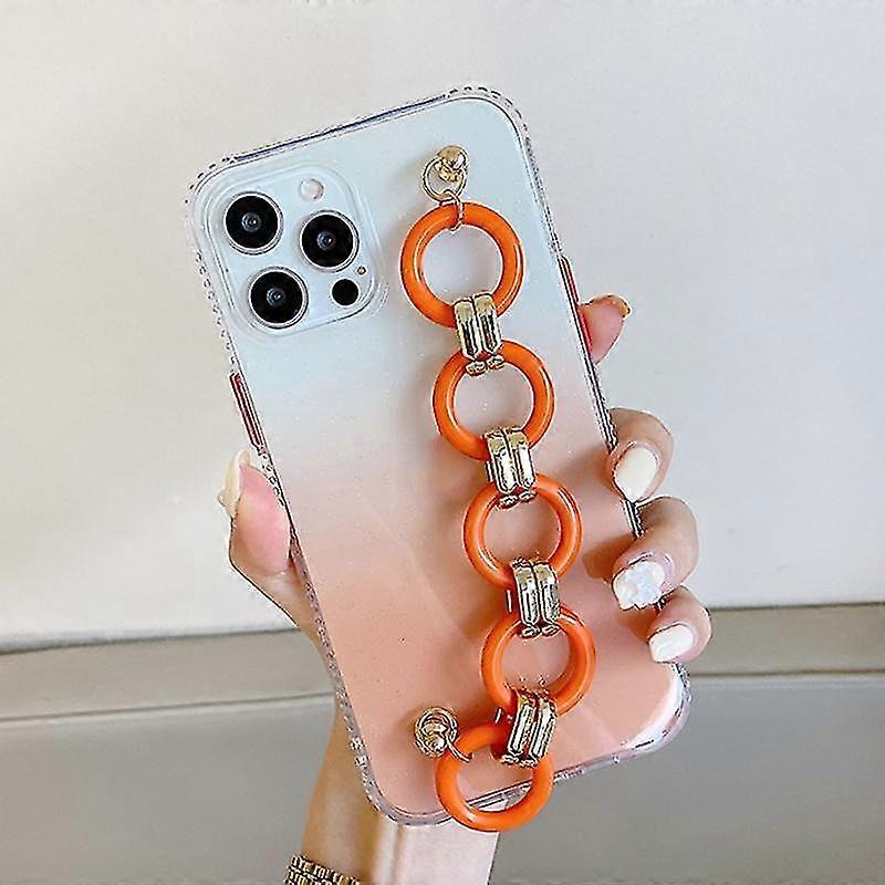 Para Iphone 12 / 12 Pro Gradiente + Pulseira de Círculo Tpu Phone Protective Case (gradiente azul)