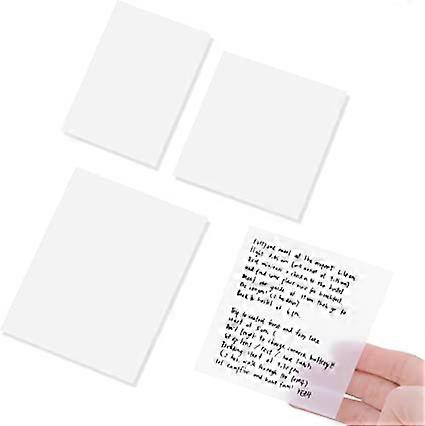 300 Sheets Transparent Sticky Note Pads, 3 Sizes Waterproof Self-Adhesive Translucent Clear Sticky Notes