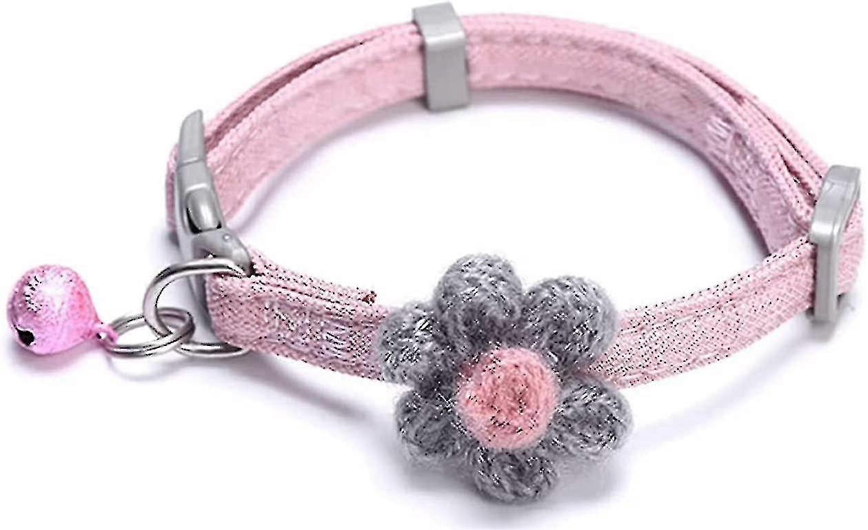 طوق القط مع جرس زهرة ، كيتي هريرة قلادة للكلاب الصغيرة القطط أرنب سلامة الحيوانات الأليفة طوق الإفراج السريع أبازيم (1 حزمة) (أزرق)