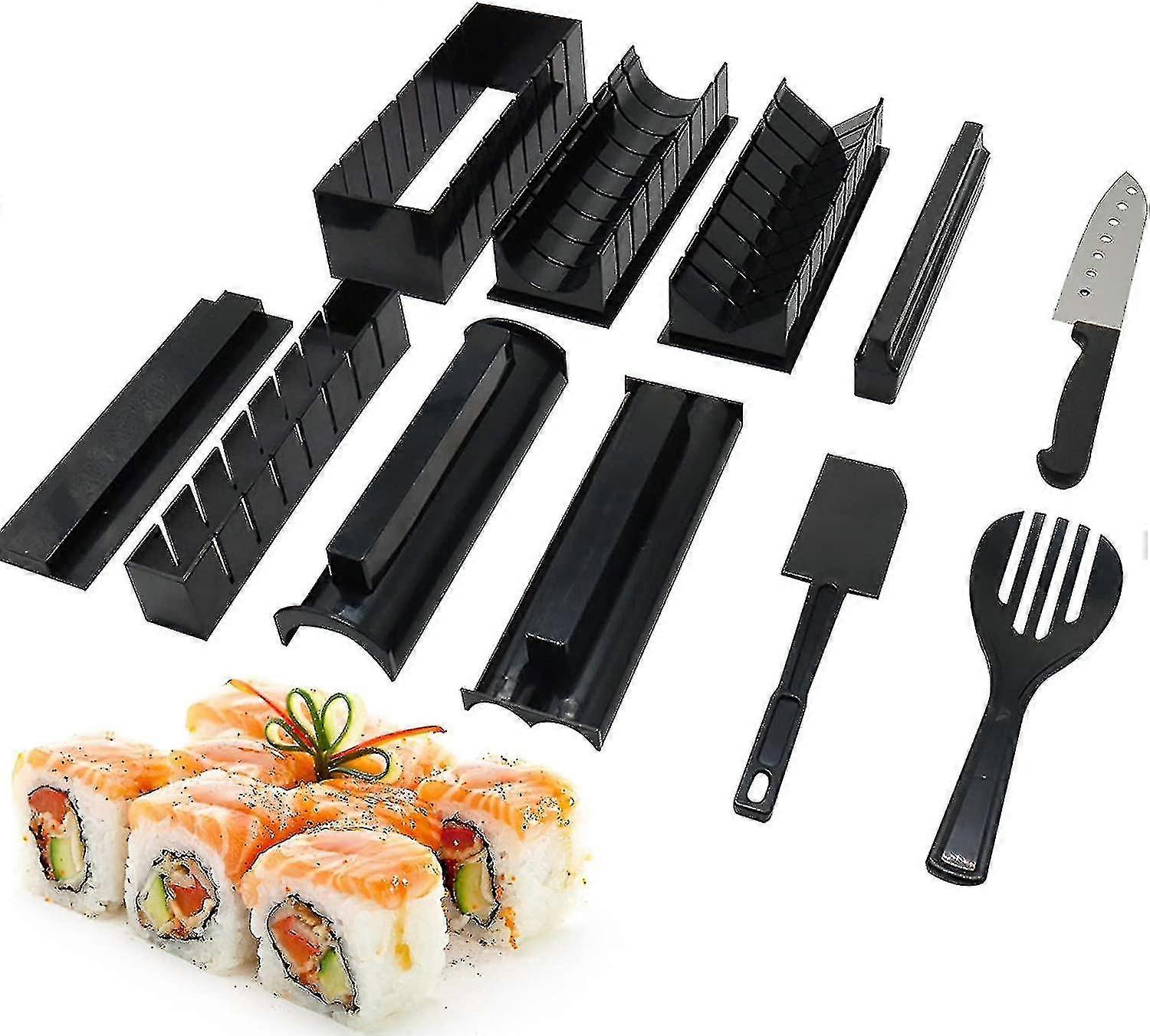 Sushi Making Kit, 11 Pieces Plastic Sushi Maker Tool Complete With 8 Sushi Rice