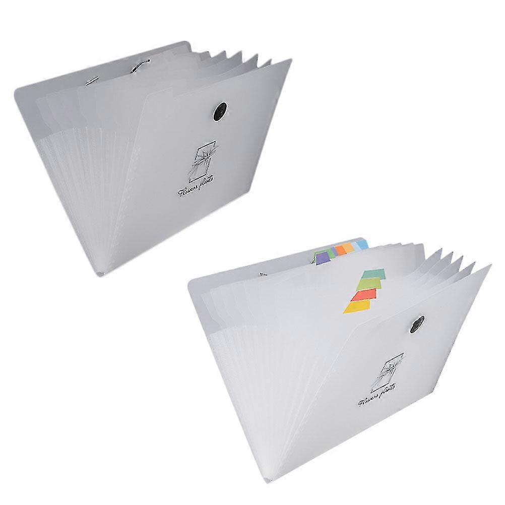 2pcs File Folder Paper Folder Multilayer Storage Bag Transparent Random Pattern
