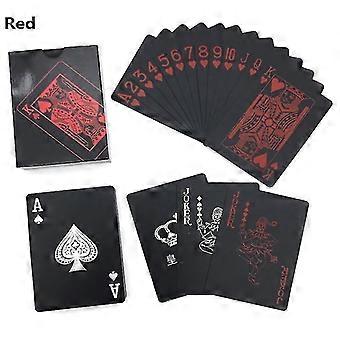 Pack De 2 Barajas De Póquer Impermeables De PVC, Color Negro Y Azul, Tamaño Estándar 5.7x8.7 Cm, Flexibles Y Resistentes, Ideales Para Magia Y Juegos