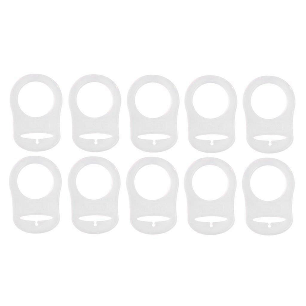 10 Pcs Button Silicone Ring Pacifier Holder Mannequin Adapter Transparent