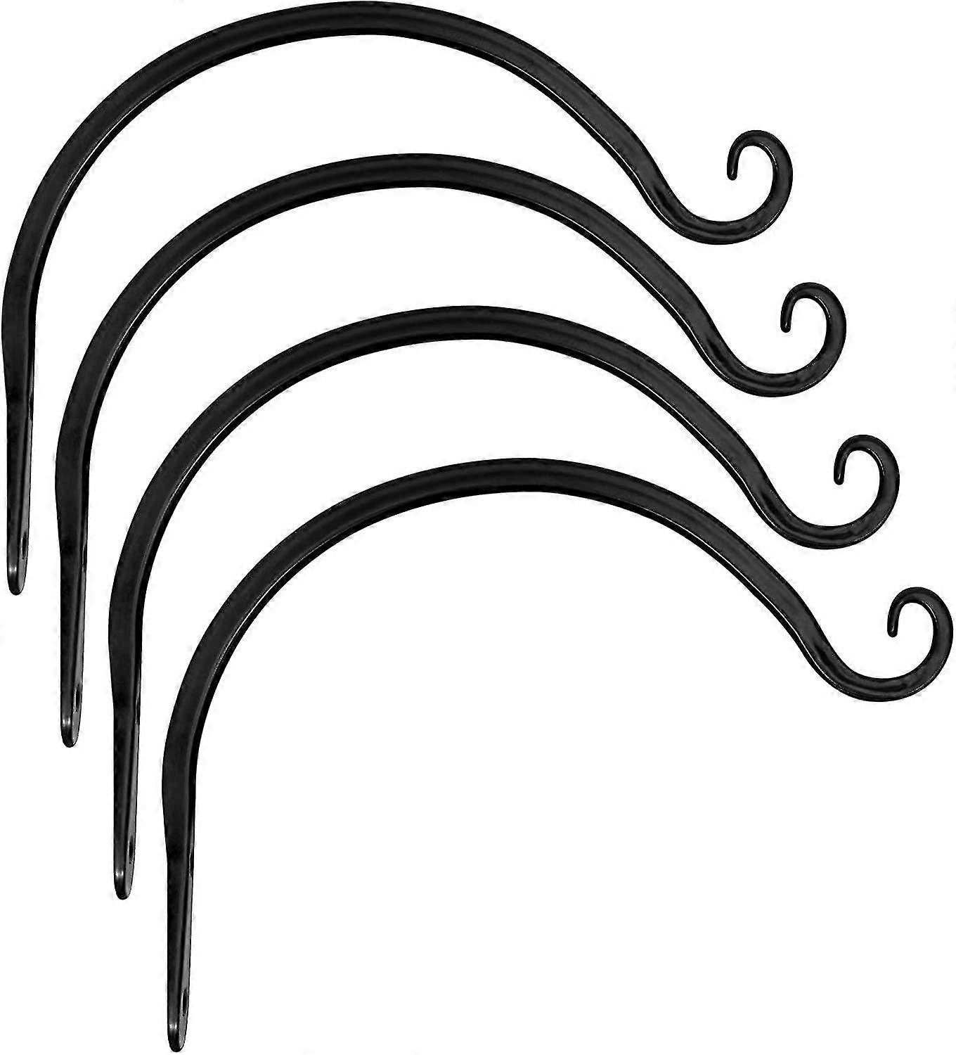 4 Pcs 8 polegadas Hanging Plant Bracket Hook Curved Plant Hanger for Indoor Outdoor, Black