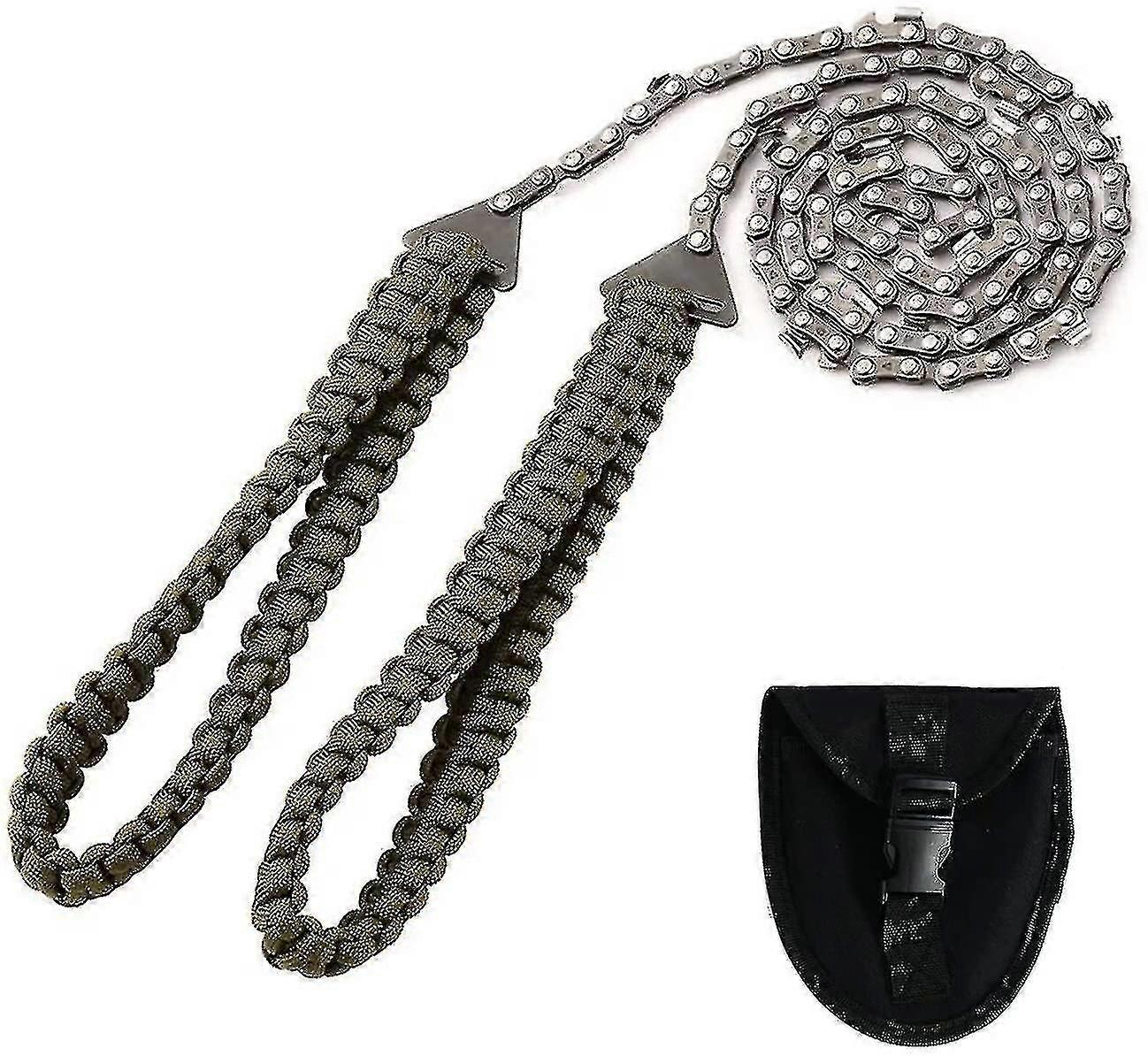 منشار الجيب ، 36 بوصة 48 أسنان سلسلة منشار يدوي طويل مع مقبض Paracord ومجموعة سوار البقاء على قيد الحياة للتخييم معدات البقاء على قيد الحياة في الهواء الطلق ، سريع الخشب Tre