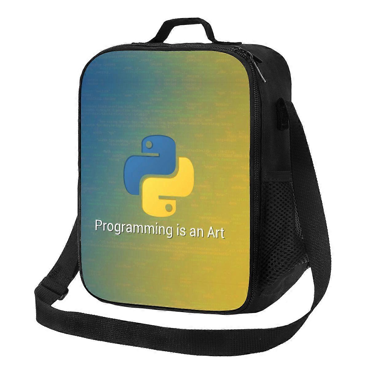 Computer Developer Python Thermal Insulated Lunch Bag Programmer Programming Coder Portable Lunch Picnic Bento Food Box