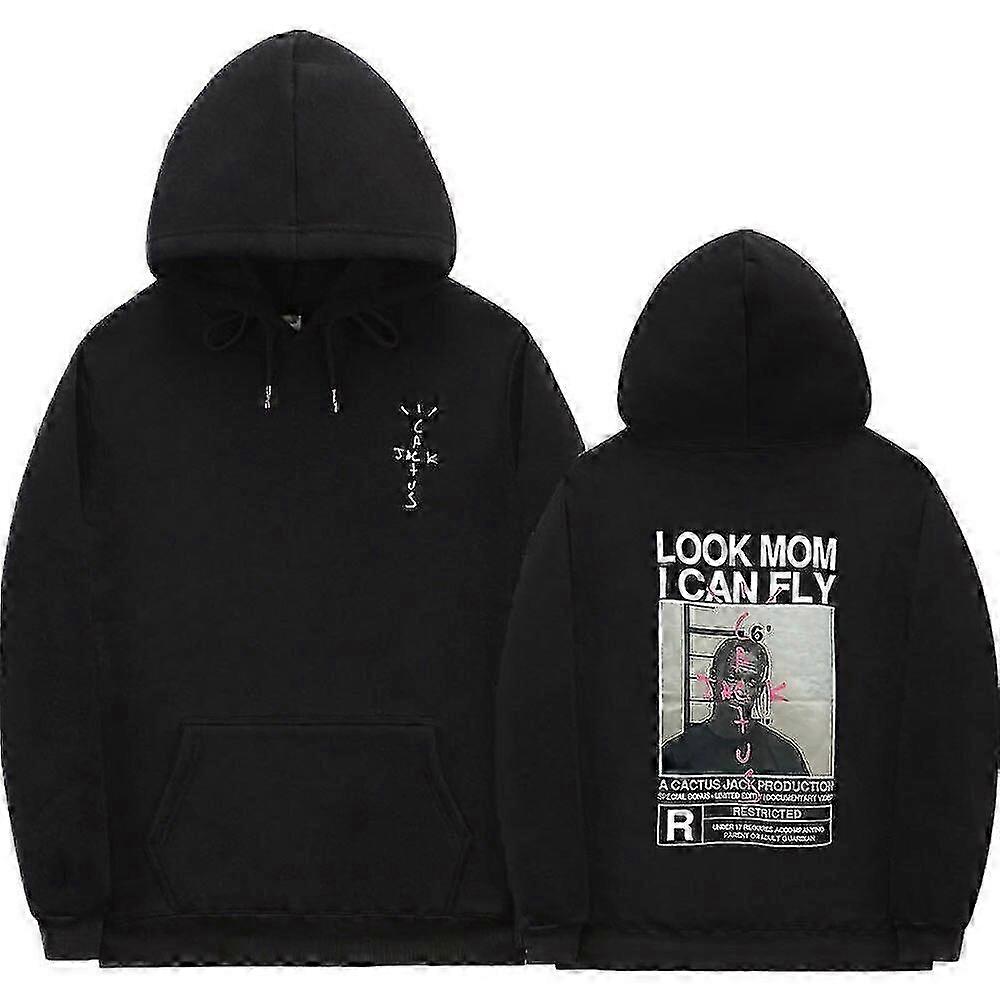 Kaktüs Jack Kapüşonlu Erkek Kadın Çift Taraflı Logo Baskı Bak Anne Ben Uçabilirim Travis Scott Kapüşonlular Unisex Moda Hip Hop Sokak Giyimi