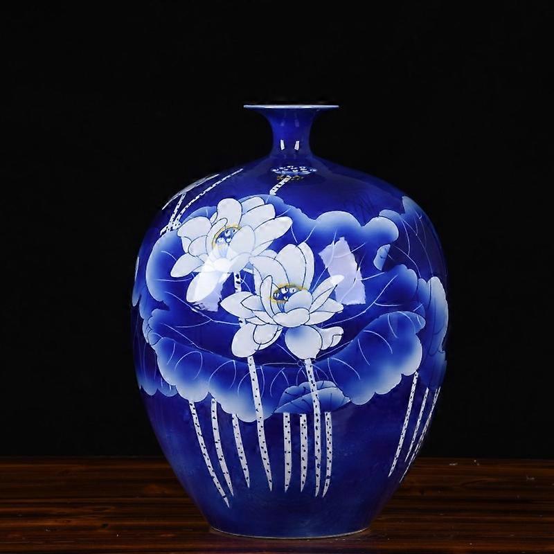 Study Room Decor & Collectible Blue & White Vase