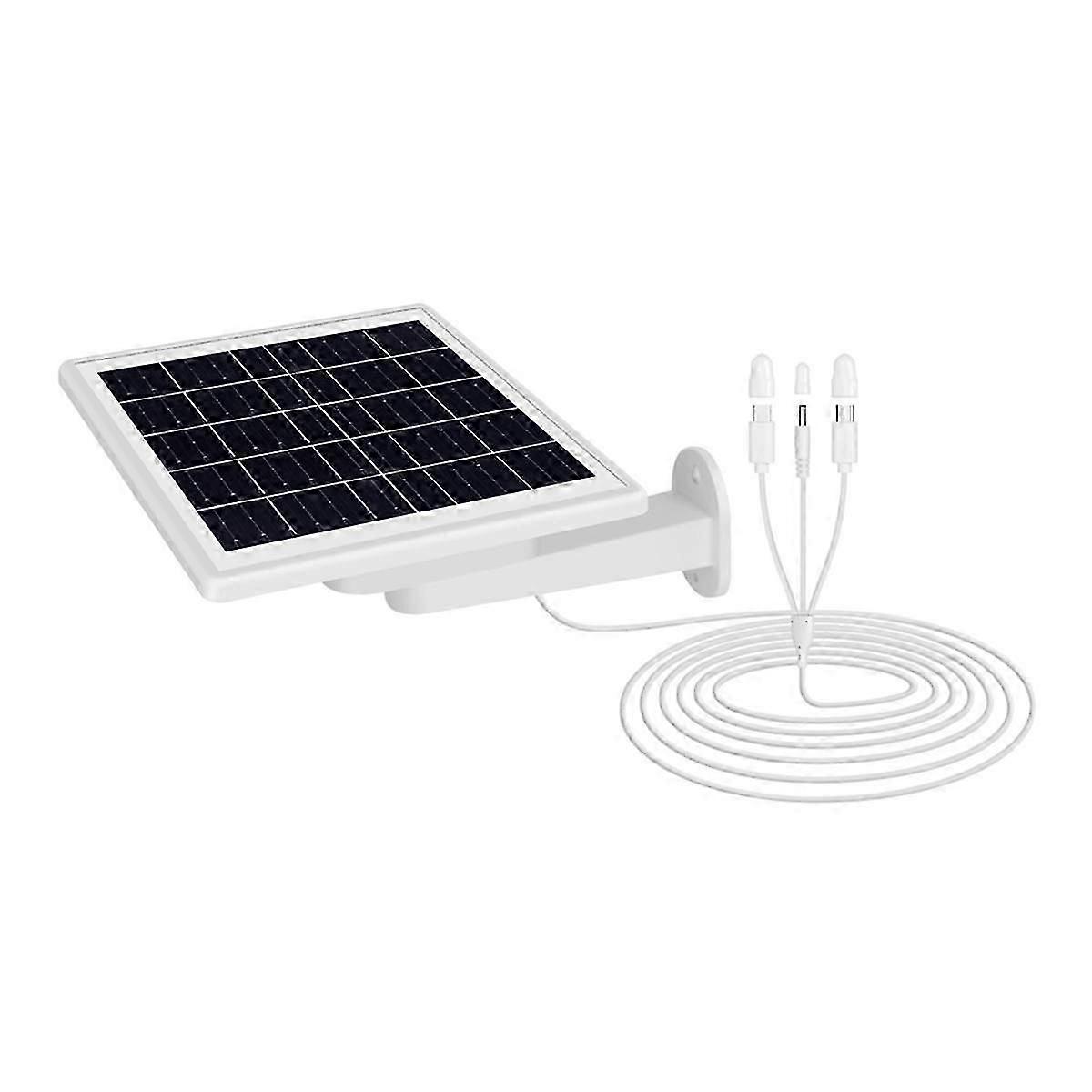8w Solar Panels For Security Camera Built-in Battery With 3-in-1 Cable Ip65 Waterproof 360 Adjusta