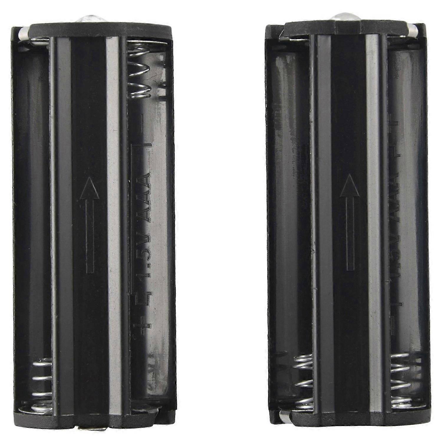 2Pcs Black Battery Holder for 3 x 1.5V AAA Batteries Flashlight Torch