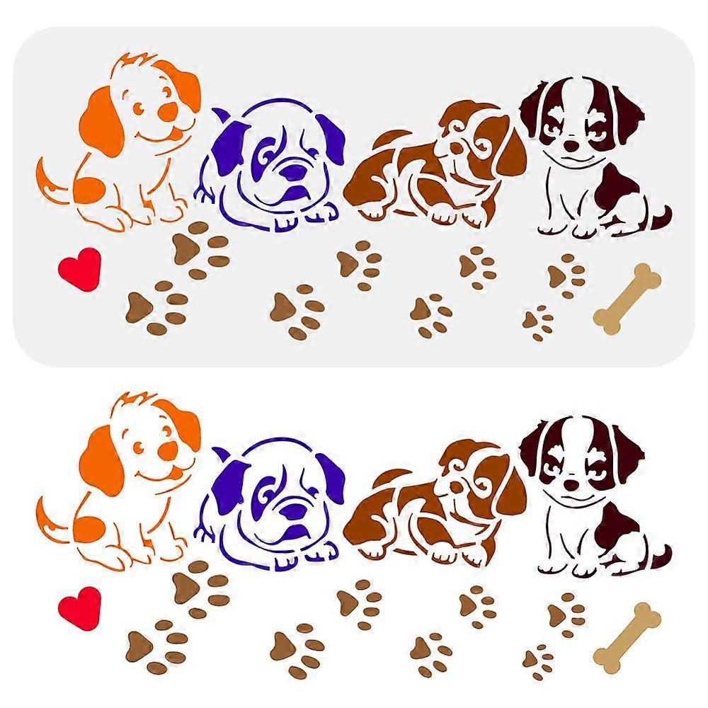 DIYスクラップブックフォトアルバム犬150x300mmのための1pcペット中空描画絵画ステンシル