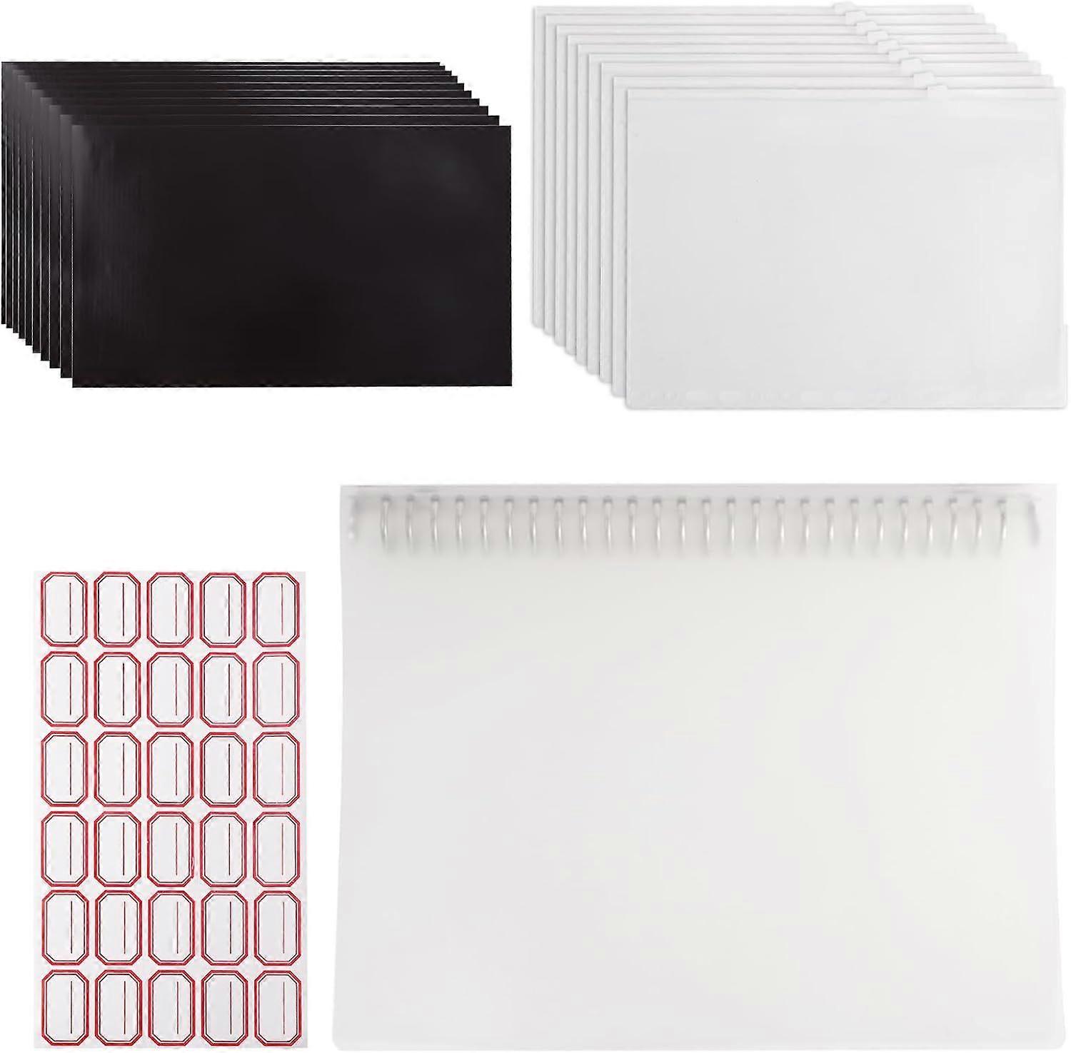 23 Pcs Die Storage Bag Set with Rubber Tool Holder Loose Leaf Book Covers Binder Pockets Resealable Die and Stamp Storage Bags for Die Cutting Clear S