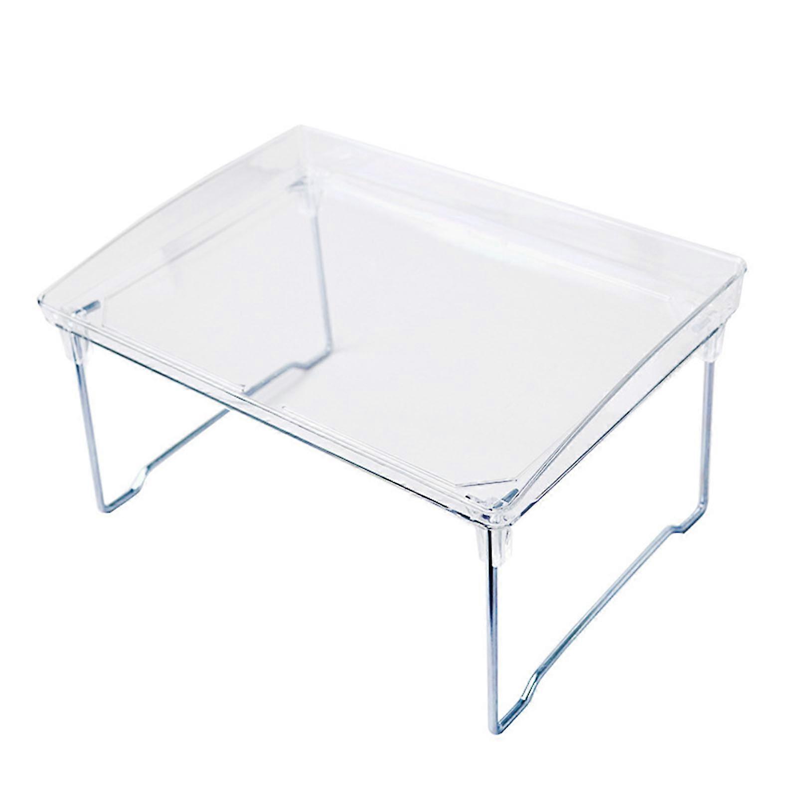 Desk Storage Shelf Stackable Foldable Transparent Counter Organizer Rack for for Kitchen Bathroom Office