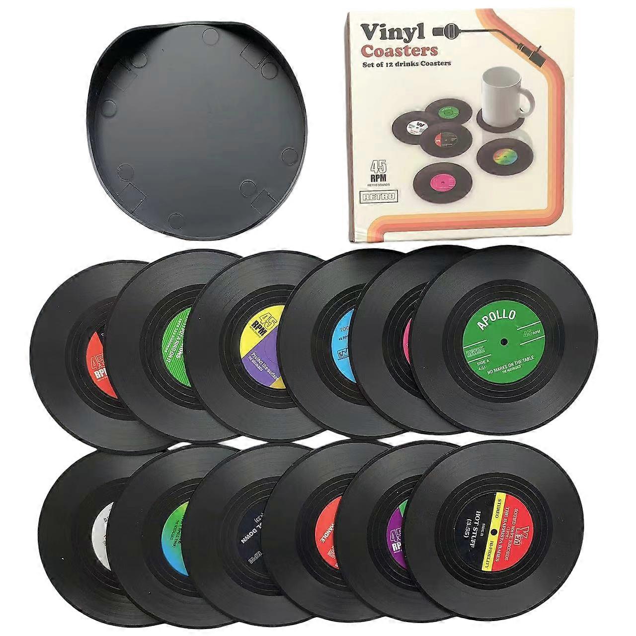Record coasters retro CD insulated placemats creative vinyl coffee coasters