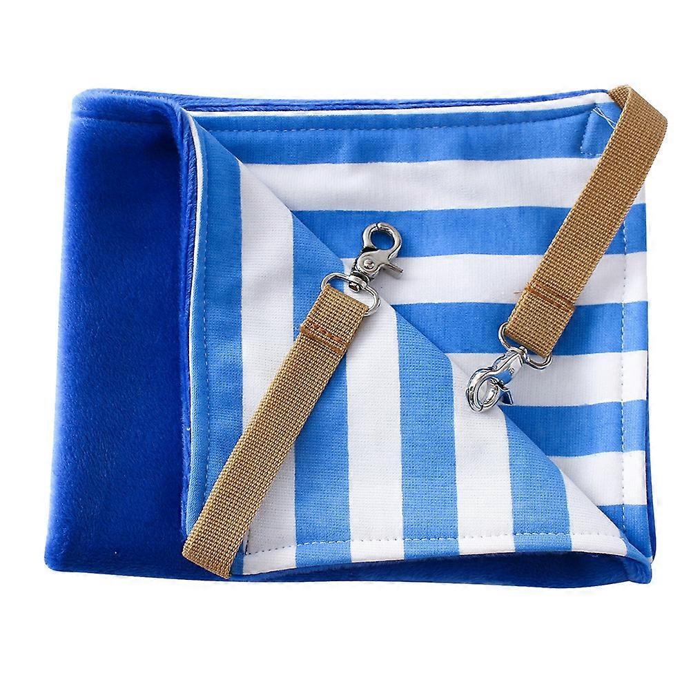 1PC Stripe Cat Hammock Both Sides Use Hanging Pet Cushion Sleeping Bed(Blue Stripe S)