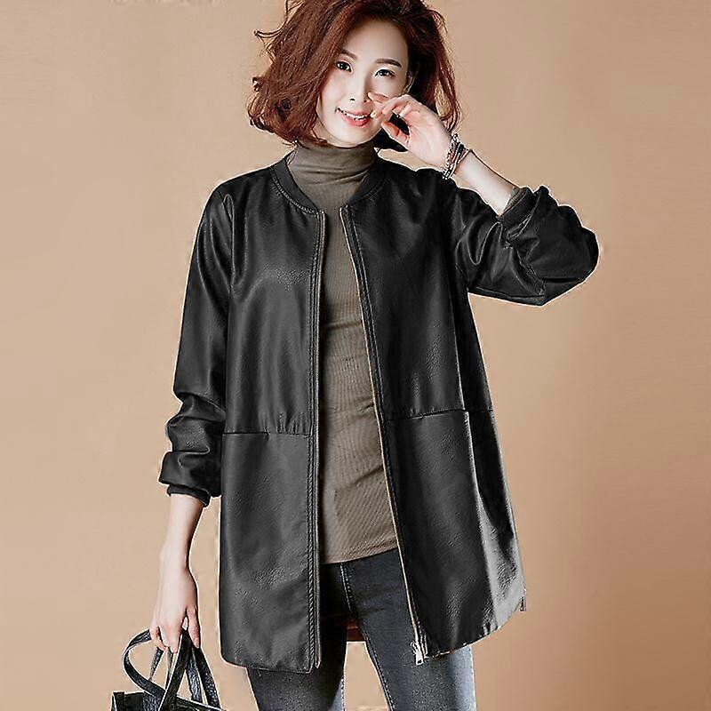 Leather Women's Leather Jacket Windbreaker Leather Jacket