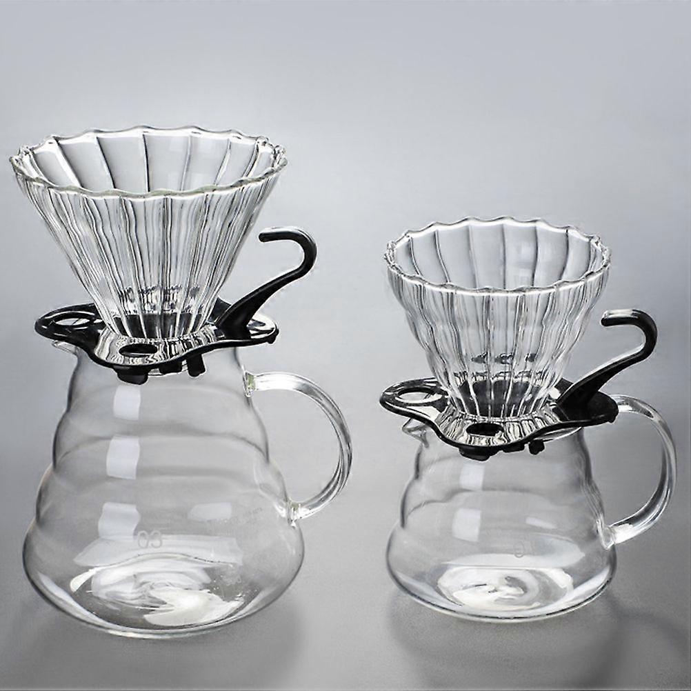 Glass Dripper Coffee Funnel Dripper Thickened Glass Coffee Cone Brewer Filter with Removable Base