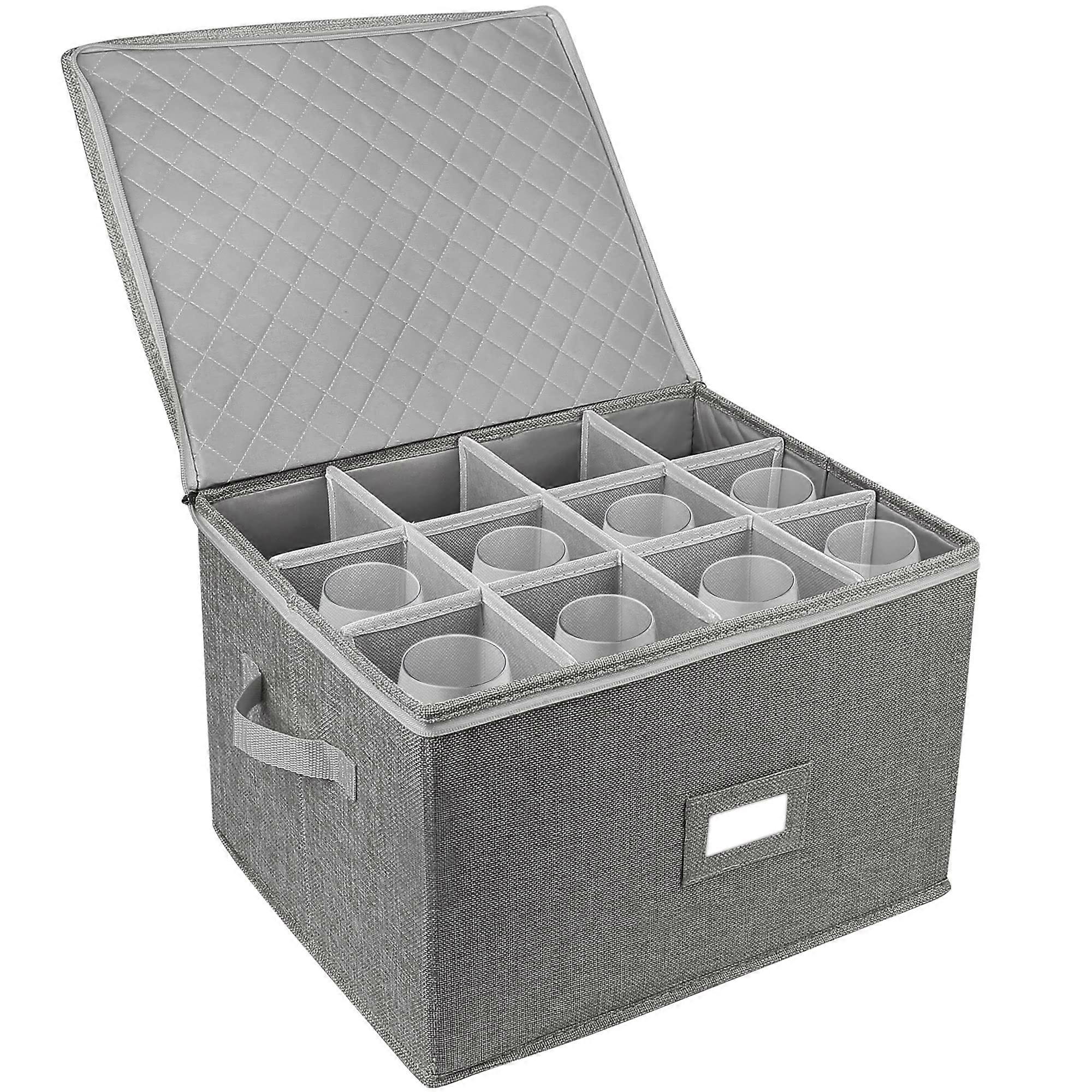 Stackable Hard Shell Stemware Box with Dividers