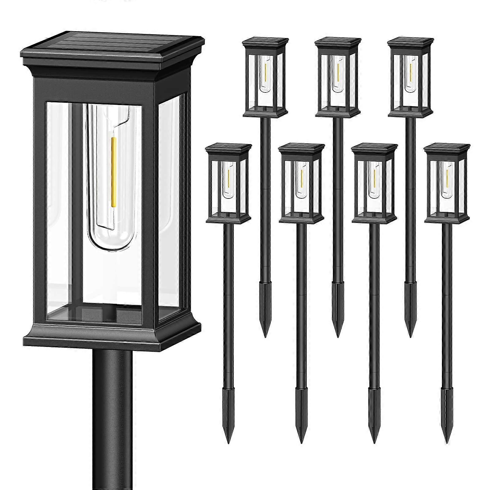 8 pcs solar path lights, automatic switch, suitable for courtyard garden lighting