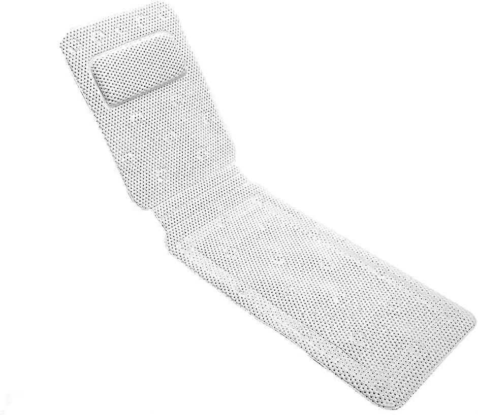 Full-Body Bath Pillow with 3D Mesh and Non-Slip Suction Cups