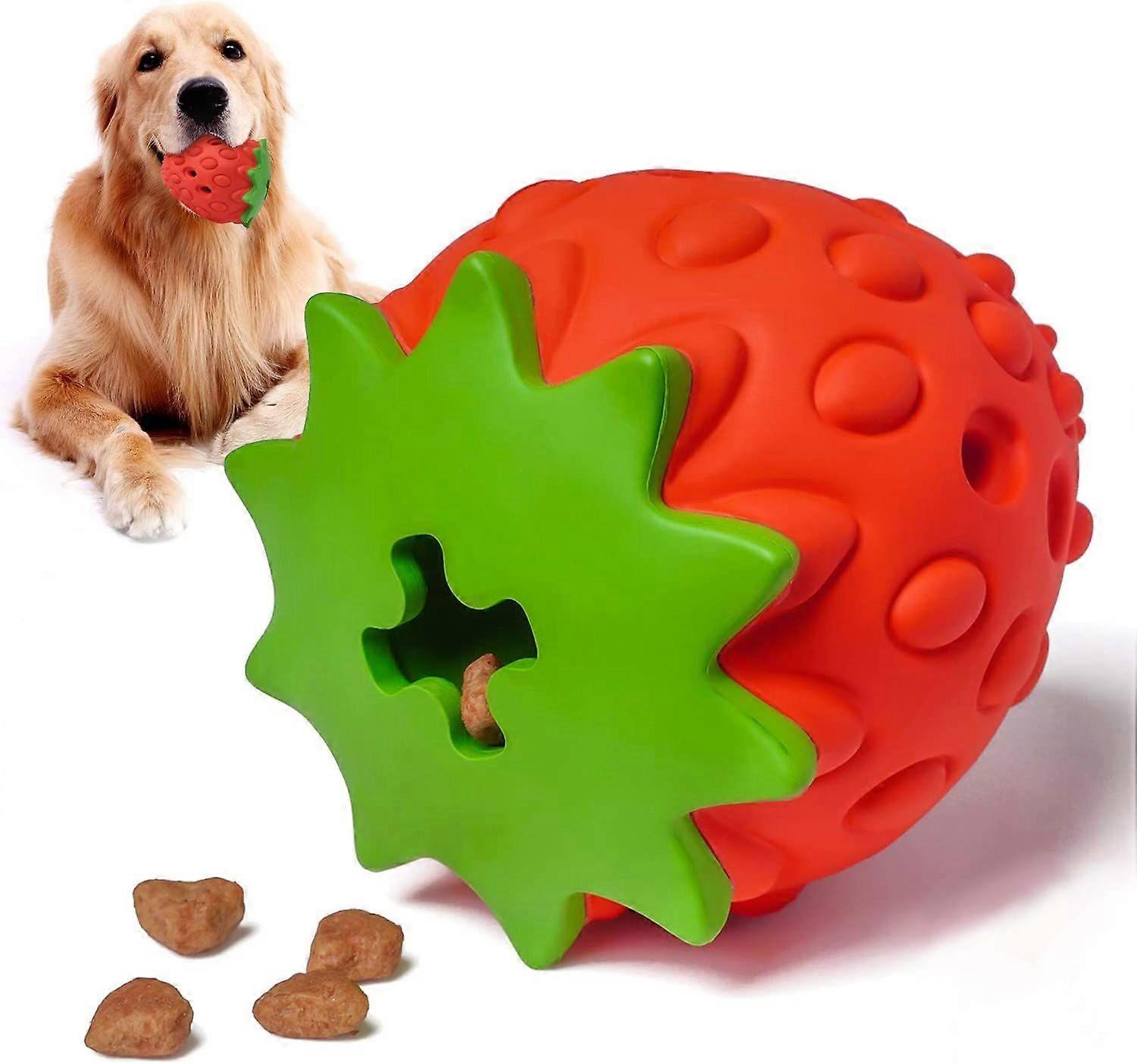 Strawberry Dog Chew Toy for Aggressive Chewers by , Durable Puppy Feeder Toys for IQ Training & Mental Enrichment