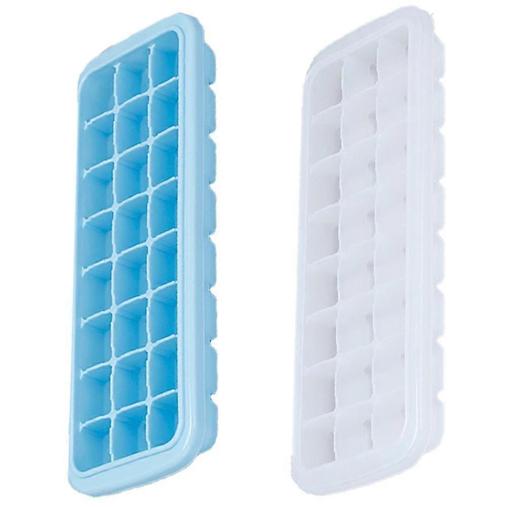 Ice Cube Trays, Ice Cube Molds With Lid,ice Trays Stackable blue*white