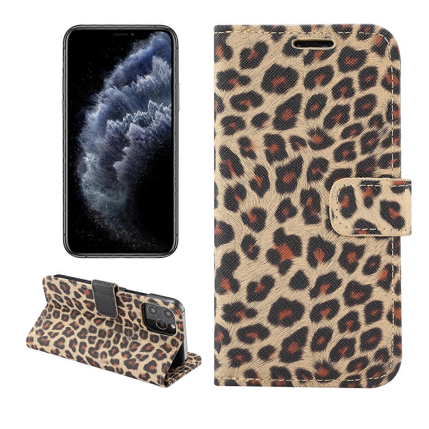For iPhone 13 mini Leopard Pattern Horizontal Flip PC + PU Leather Case with Holder & Card Slots & Wallet
