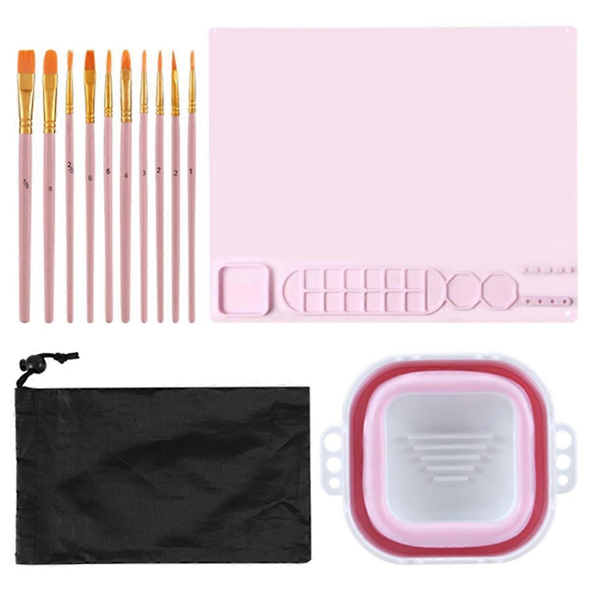 Silicone Painting Mat,Silicone Art Mat, Art Mat with Cup, Easy Clean Up, Protects Surfaces Perfectl