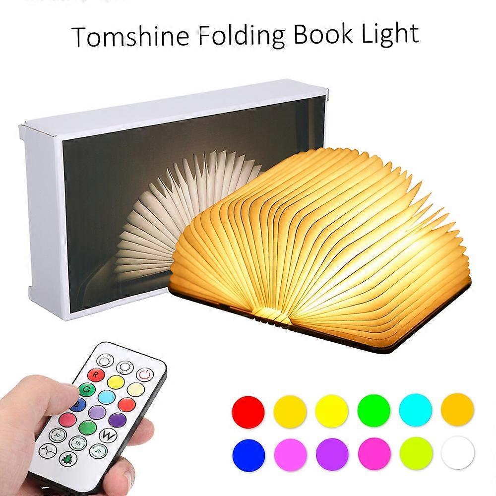 Tomshine USB Rechargeable Mini Folding Book Light 12 Colors Mood Changing & Timer Dimmable 360° Fold