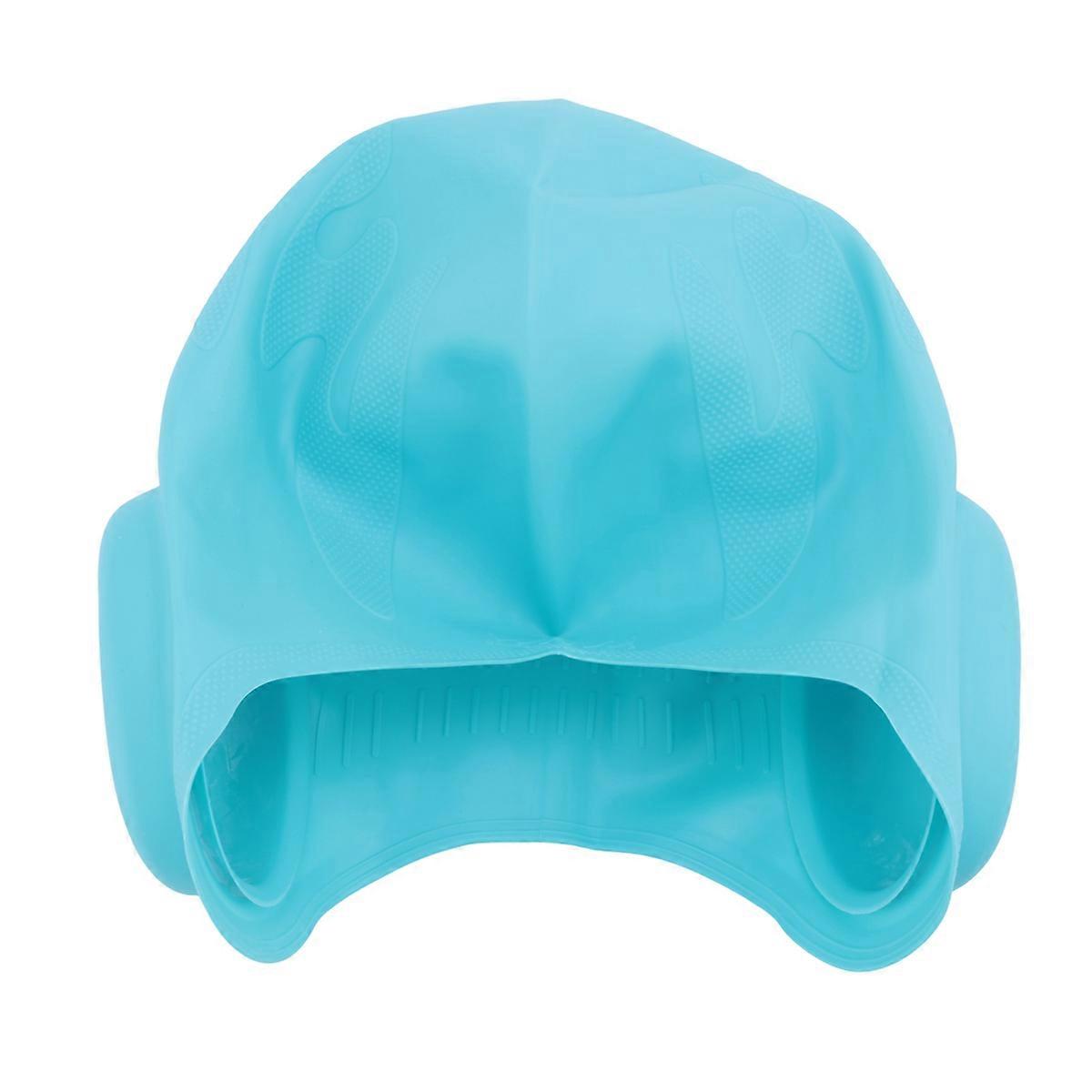Unisex Kids Swimming Cap 3D Ear Protection Silicone Swimming Cap Waterproof Swim Cap for Kids and 2