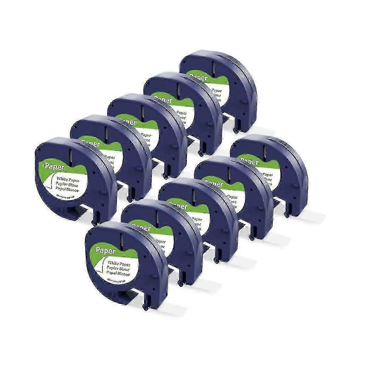 10pcs 91200 91330 ταινία ετικετών συμβατή για Letratag συν Lt100h Lt100t Qx50 ξαναγεμίζει μαύρο σε λευκό