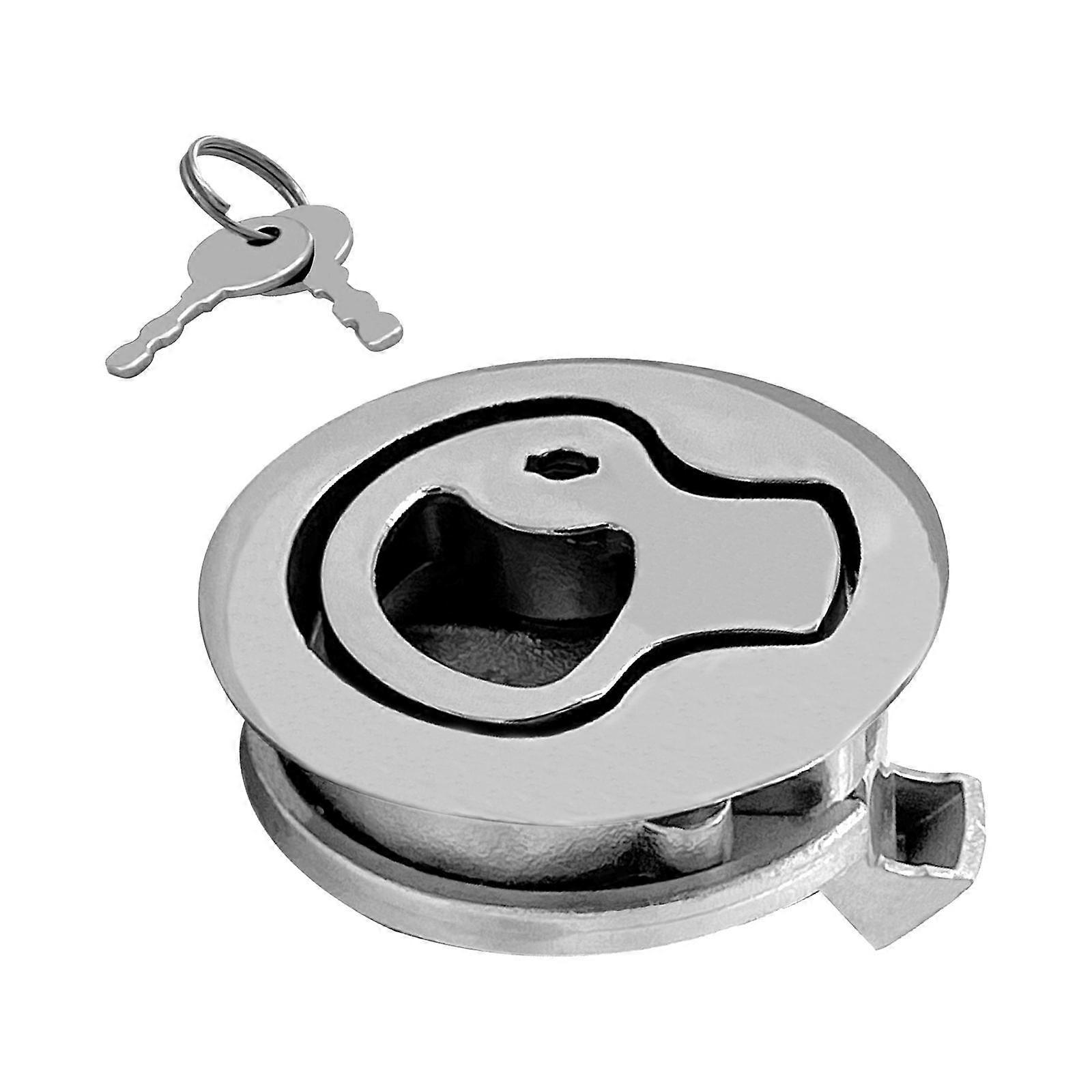 Ring Pull Door Lock with Key Flush Pull Hatch Latch for RV Trailer Car