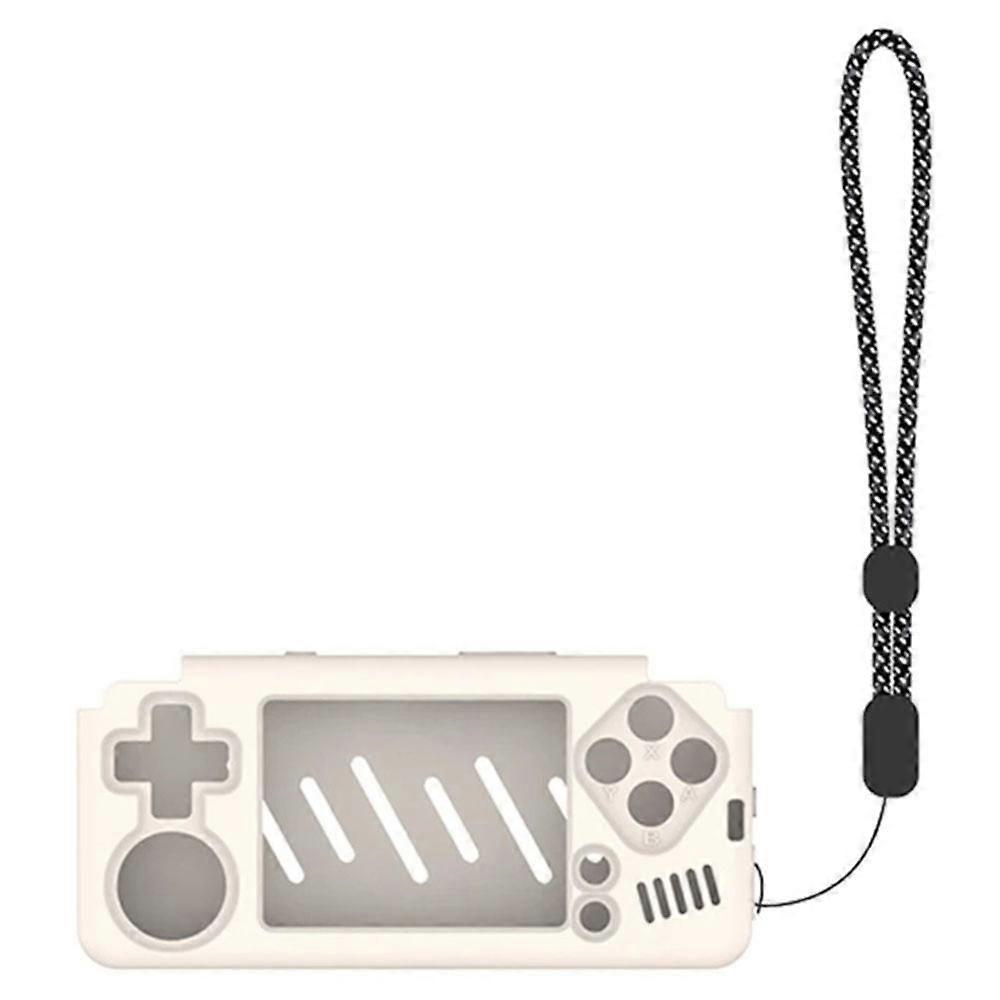 Silicone Protective Case with Wrist Strap for Miyoo A30 Handheld Console-Beige