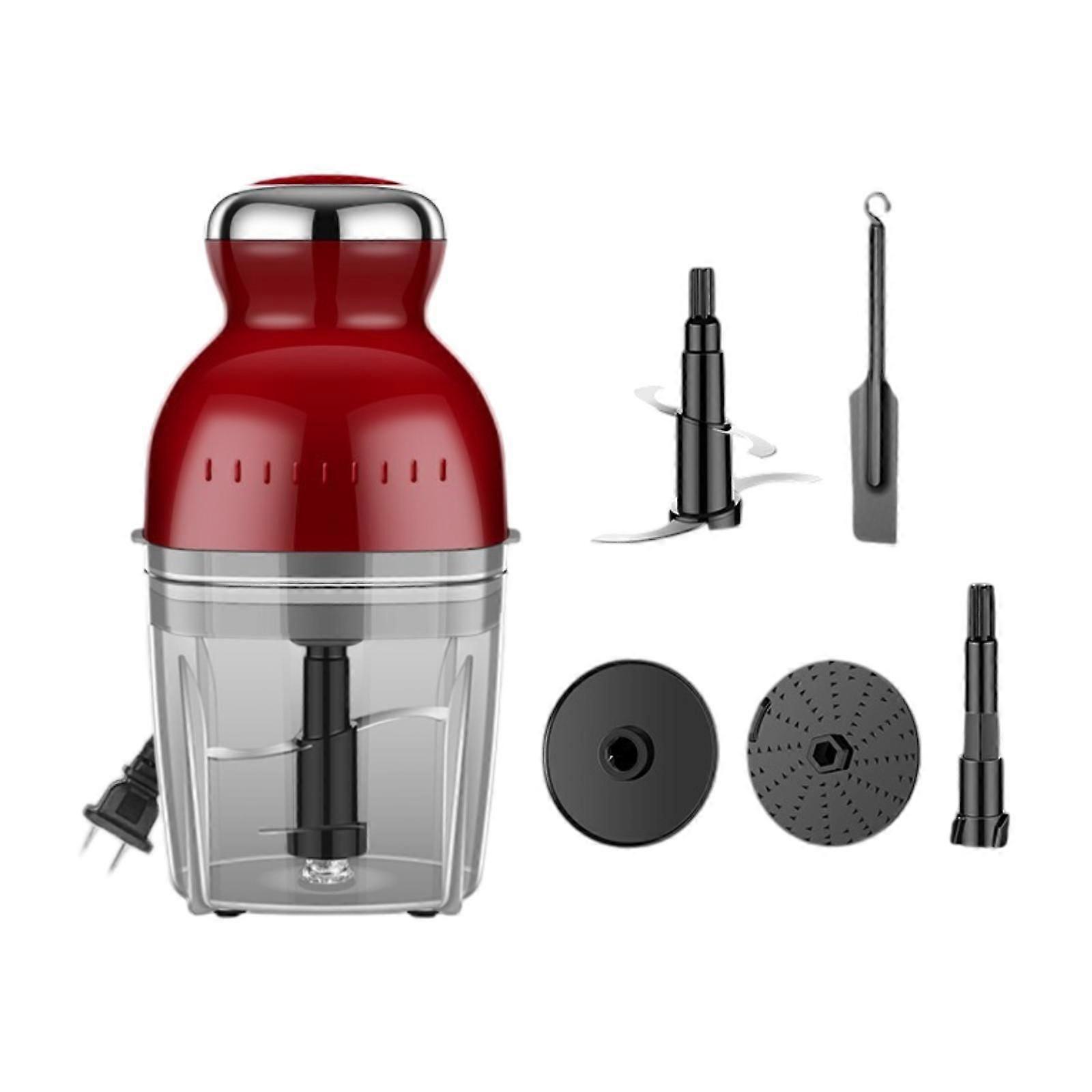 Eletric Meat Grinder Portable Juice Cup Food Processor for Beef Chicken Meat red