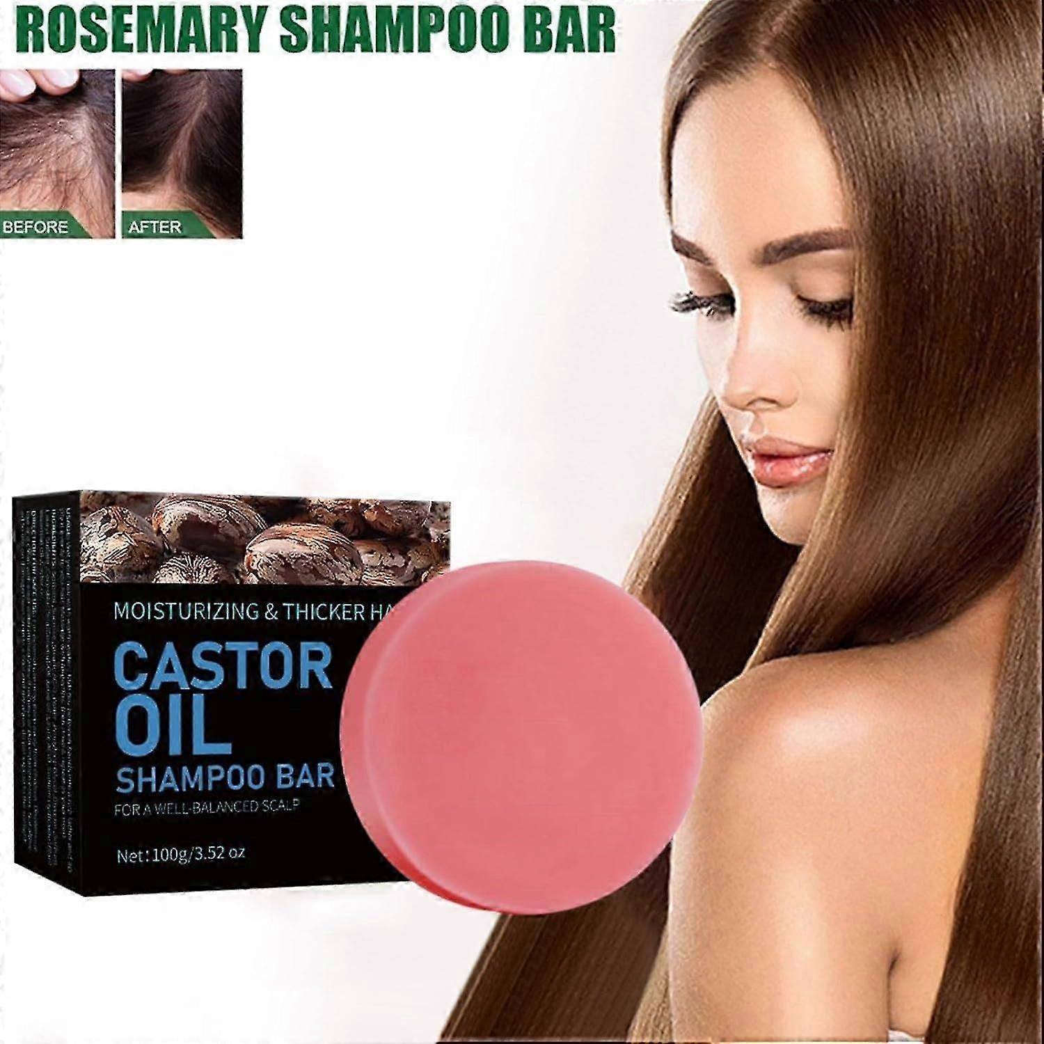 Castor Oil Shampoo Bar, Rosemary Shampoo Bar, Moisturizing Shampoo Bar for Repairing Damaged Dull Dry Hair