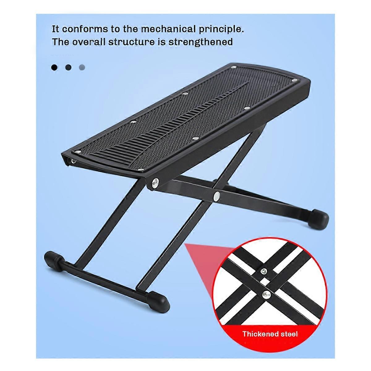 Adjustable Folding 6-Position Height Footboard for Guitar Accessories