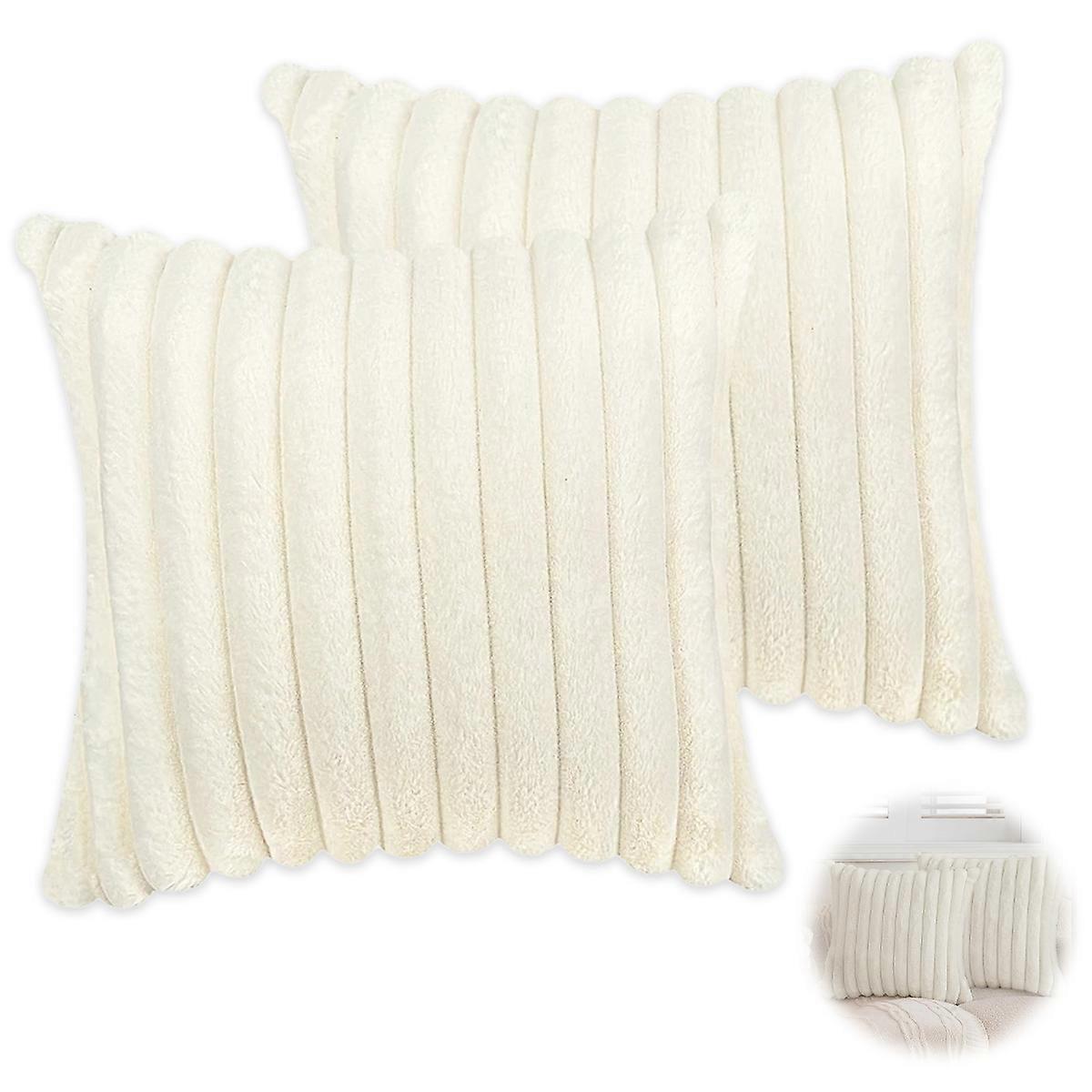 Decorative High Quality Faux Fur Pillow Cases, Hidden Zipper for Easy Cleaning