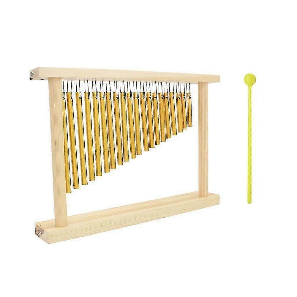 20 tone desktop bar chime 20 bar single row music percussion instrument with wooden stand