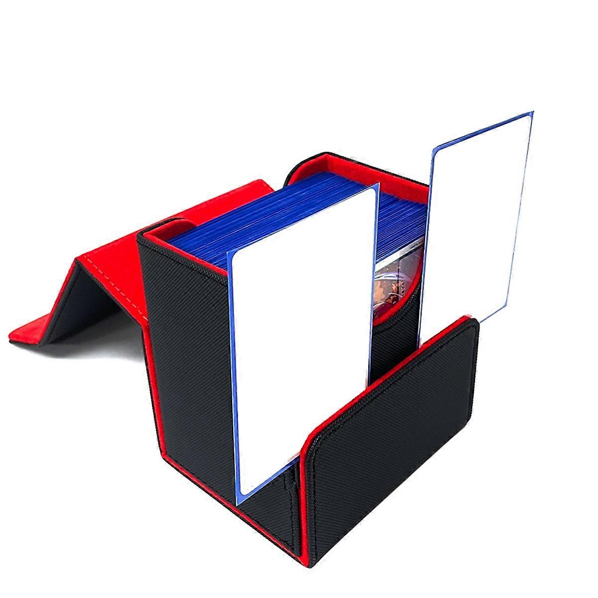 Card Protector, Large Capacity Storage Box Black and Red