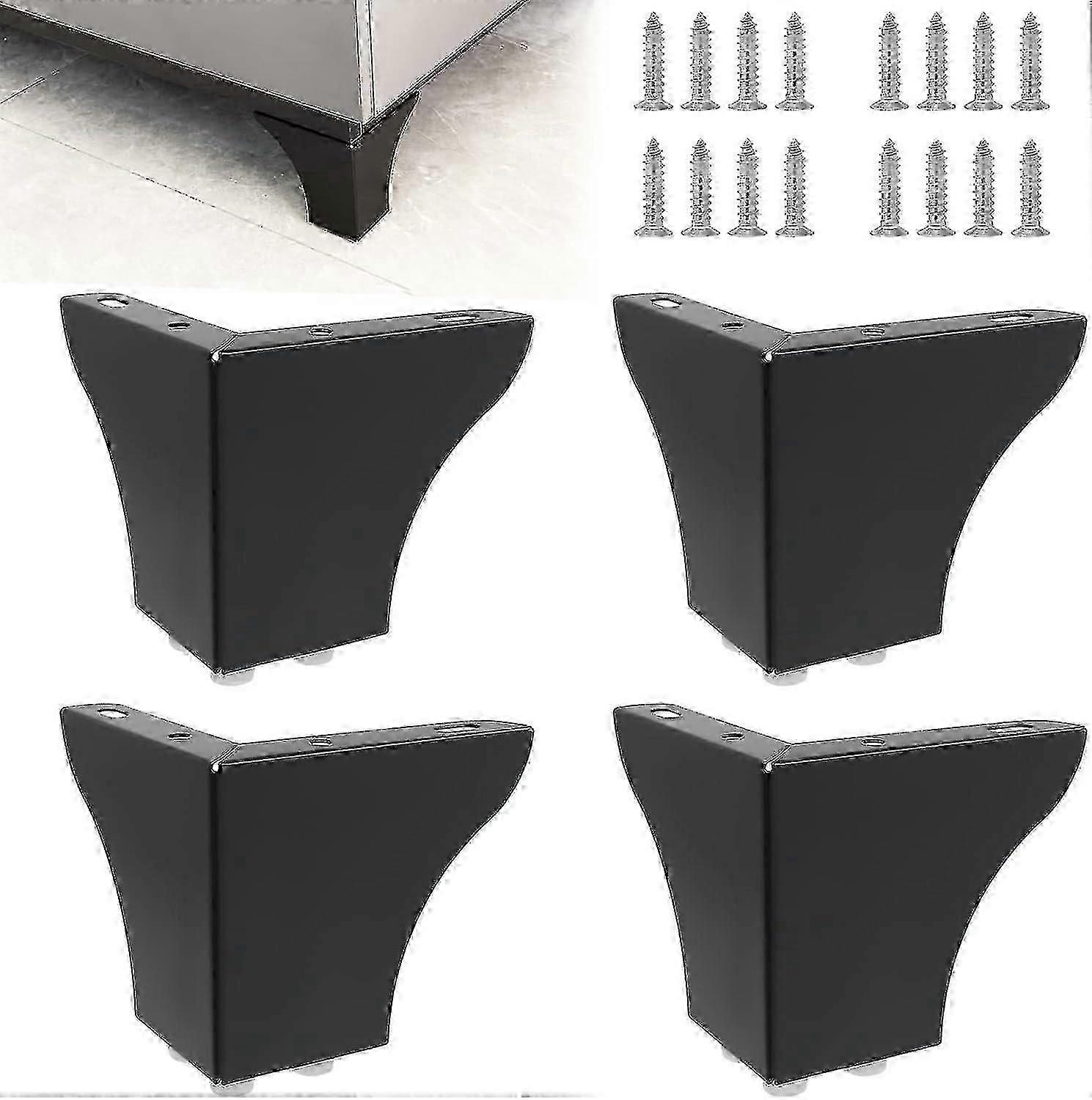 Lot de 4 pieds de meubles en métal, hauteur 10 cm, pieds de canapé triangulaires modernes, remplacement à faire soi-même