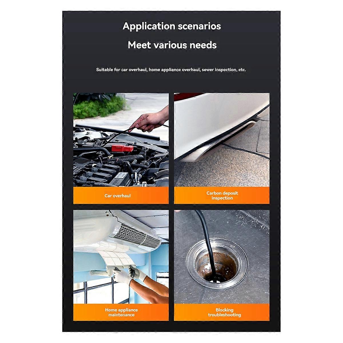 Single Lens Endoscope Inspection Camera Handheld 1080P 8MM with Light